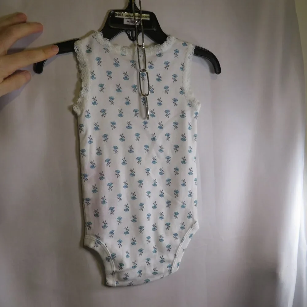 Baby Floral Blue Bodysuit Carters 100% cotton 6mts